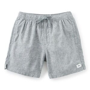 Katin Isaiah Local Shorts Mens Small Gray Linen Blend Chambray Drawstring Men